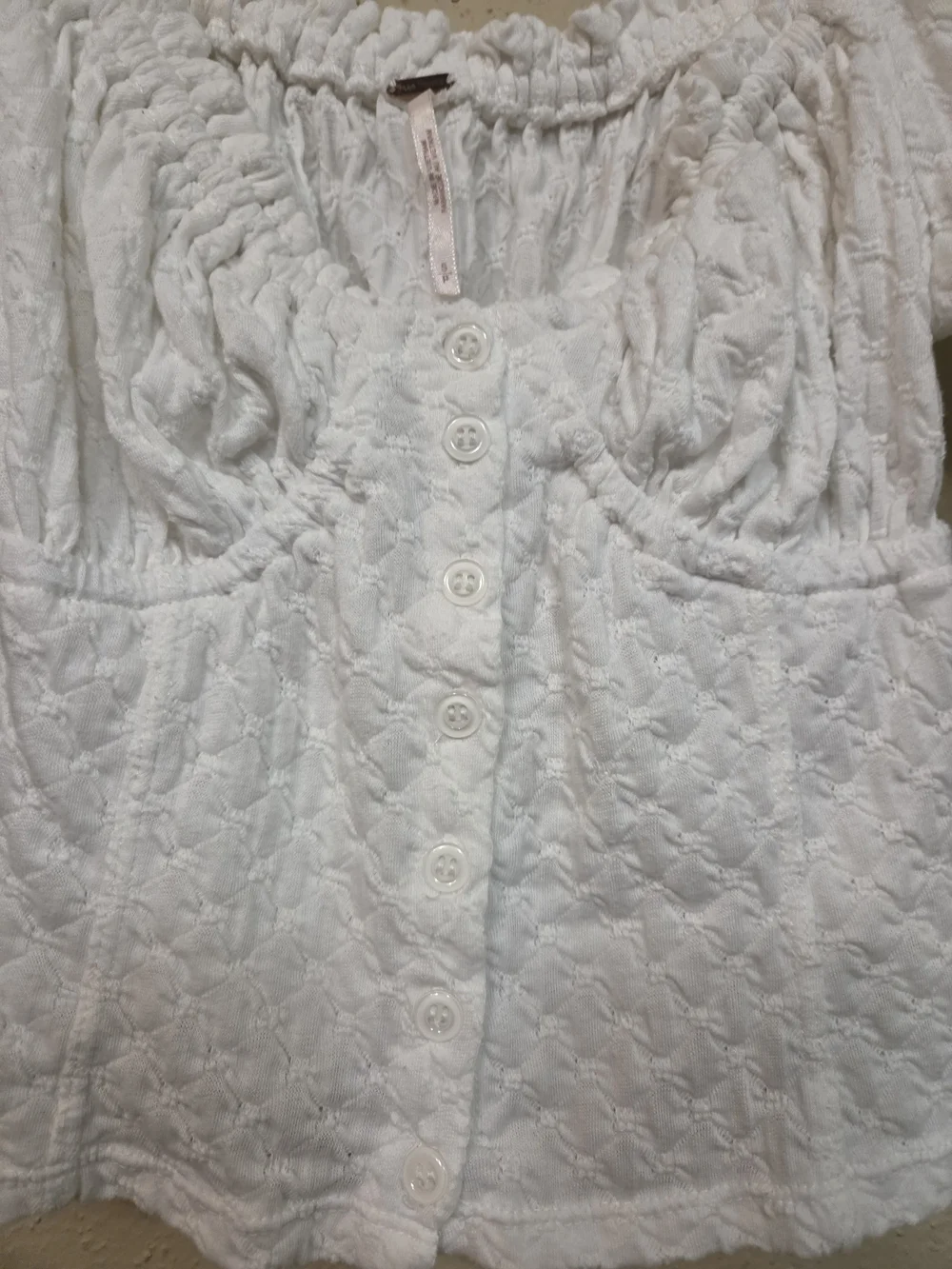 Free People Top Womens Small L9ng Sleeve White